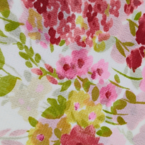 Emma James Two-piece Blouse Sz 8P Pink Floral Pleated Button Down F-4 - Picture 12 of 16